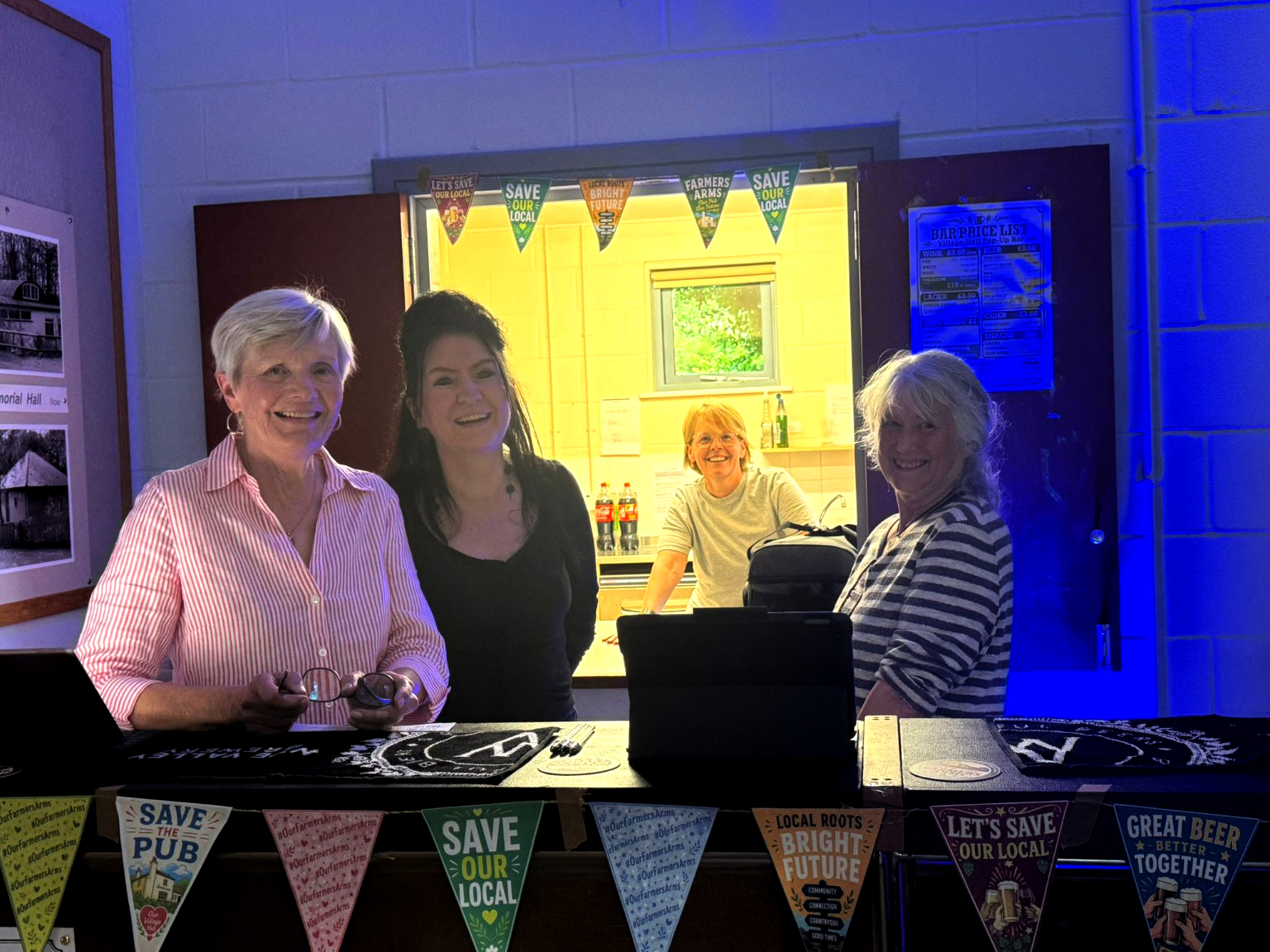The pop-up bar at the Village Hall