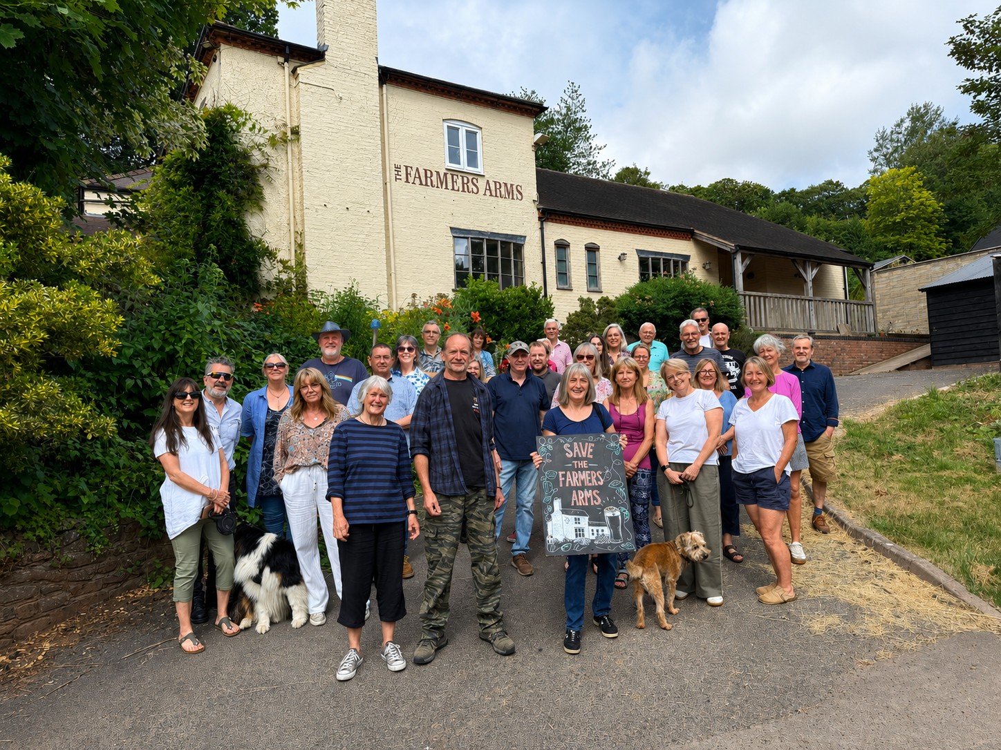 Village group outside The Farmers Arms